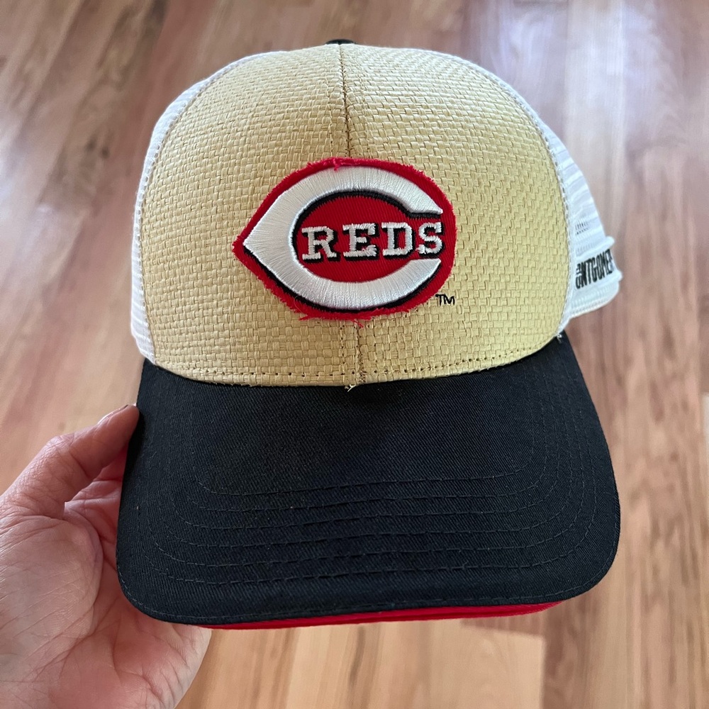Cincinnati Reds Straw Trucker Hat